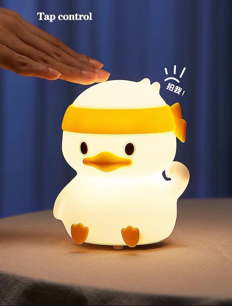 Cute Kids Night Light Night Lamp Night Lights for Kids Bedroom Toddler Baby Portable Silicone Battery Led Nightlight Nursery(Duck)