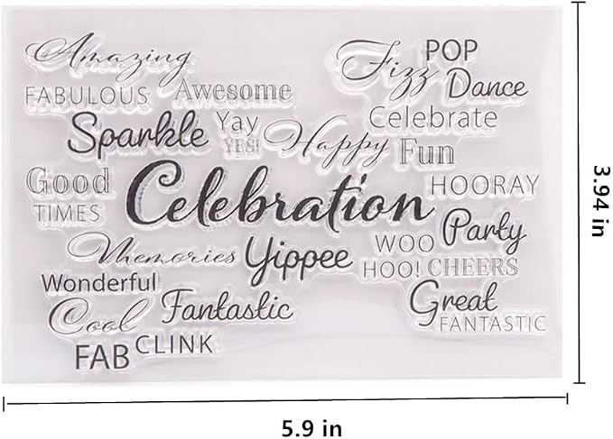 Celebration Words Background Clear Stamps Silicone Stamp Cards