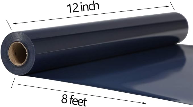 TUMIYA Navy Blue Heat Transfer Vinyl HTV Rolls, Glossy Adhesive HTV Vinyl