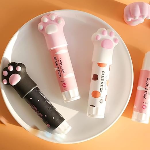 Solid Glues, Kawaii Cartoon Solid Glue Stick, Cat Claw Cute Glue Stick