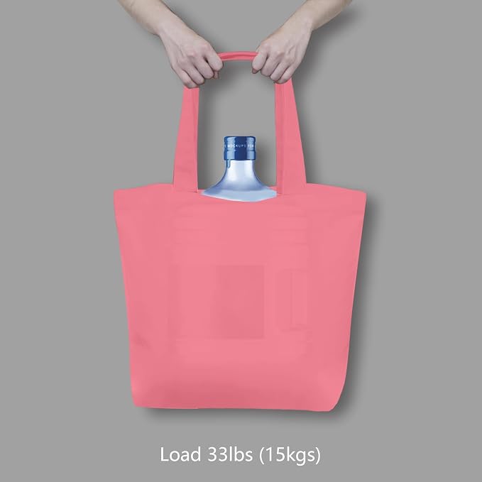TOPDesign 1-Pack Super Strong Large 12oz Cotton Canvas Tote Bag, Reusable