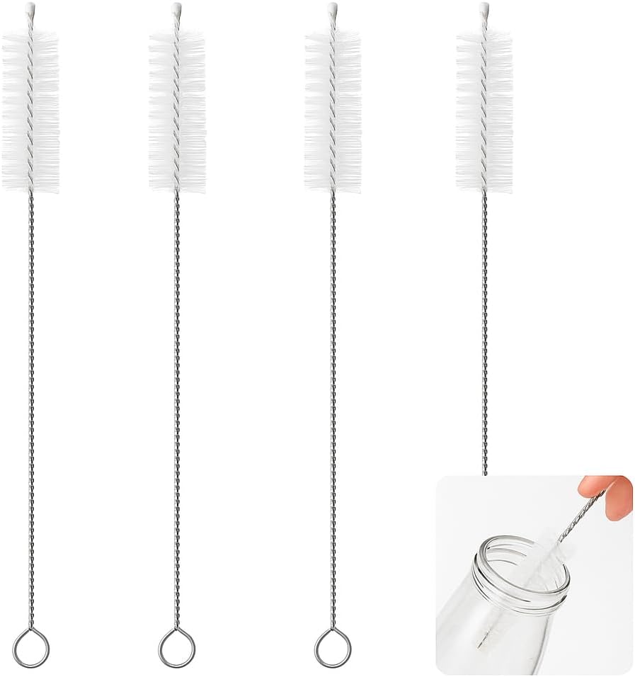 Straw Cleaner Brush 4 Pack, Extra Long Cleaning Brush for Water Bottle and Tubes, Drinking Straw Cleaning Brush Set 10 Pack