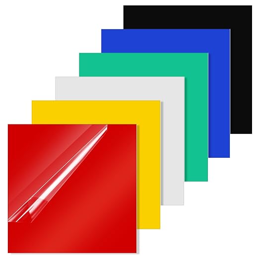 Outus 6 Pieces Colored Acrylic Sheet White 12 x 12 Inch Colorful Clear Sheet