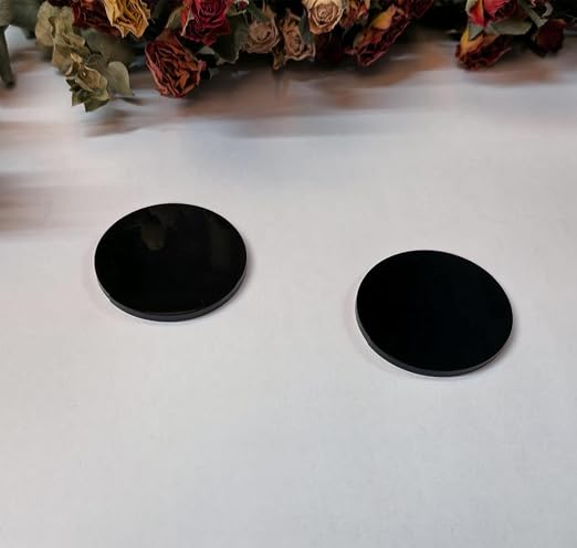 Set of 20 Black Acrylic Discs, 1/8" Thick Round Circle Blanks, 1 Inch Diameter