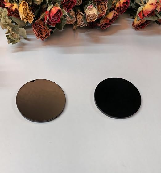 Set of 20 Black Acrylic Discs, 1/8" Thick Round Circle Blanks, 1 Inch Diameter