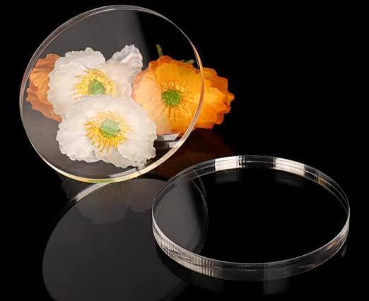 Set of 20 Clear Acrylic Discs, 1/8" Thick Round Transparent Circle Blanks