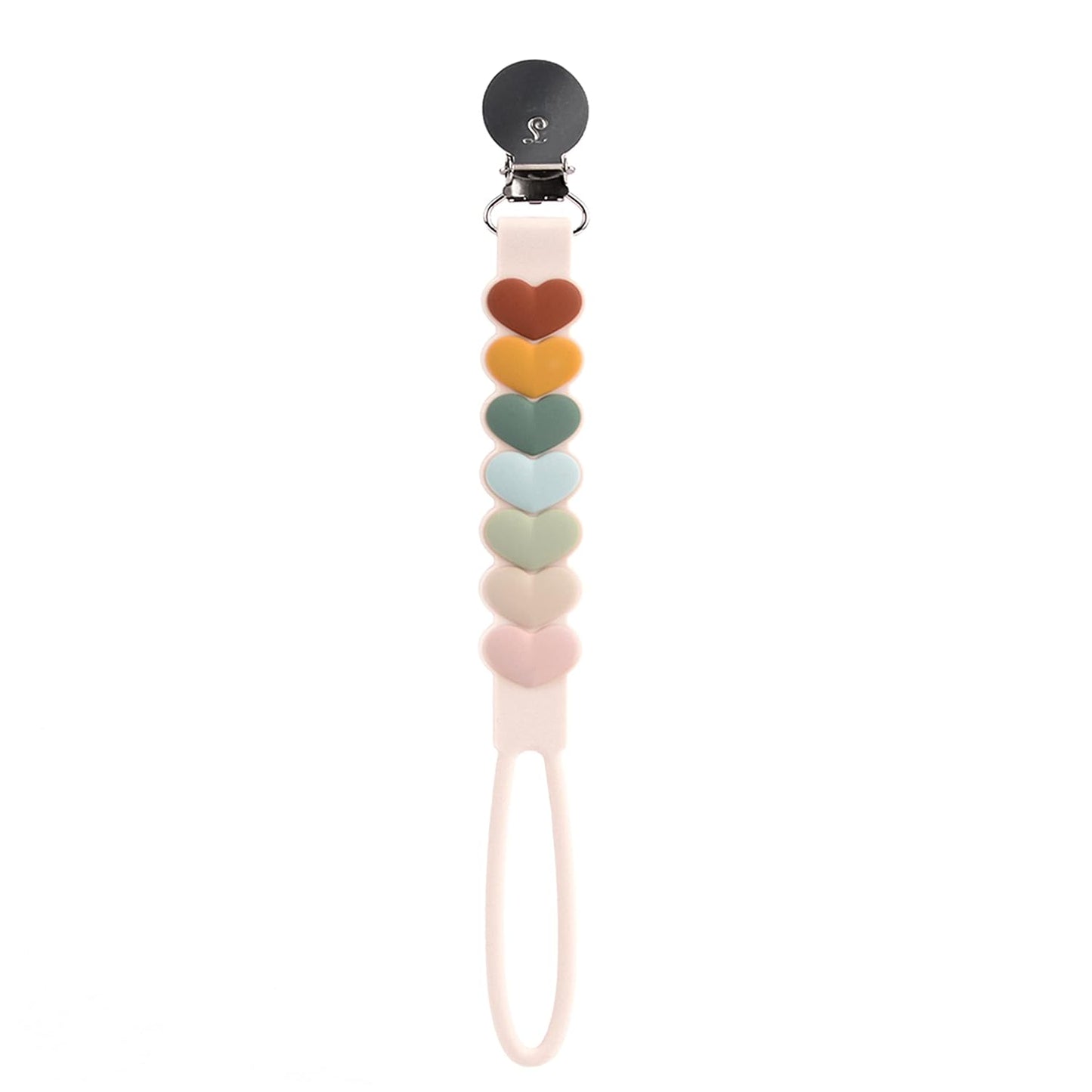 Loulou Lollipop Beadless Silicone Pacifier Clip (Sweetheart, Multi)