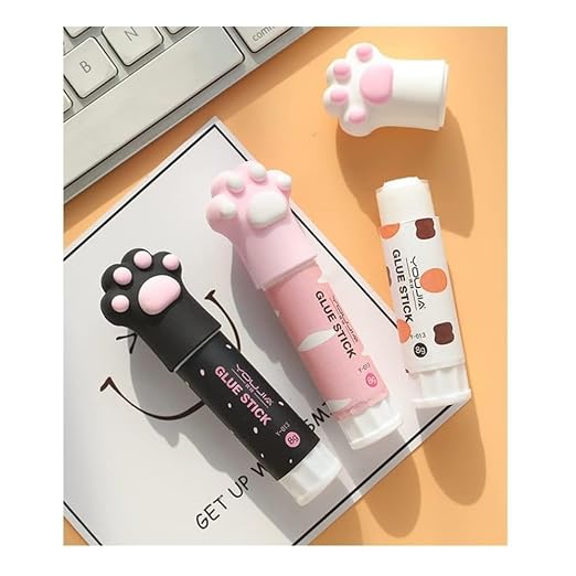 Solid Glues, Kawaii Cartoon Solid Glue Stick, Cat Claw Cute Glue Stick