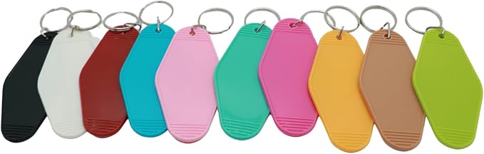 10pcs Blank Hotel Keychains Bulk Vintage Motel Keychain Vinyl HTV printing
