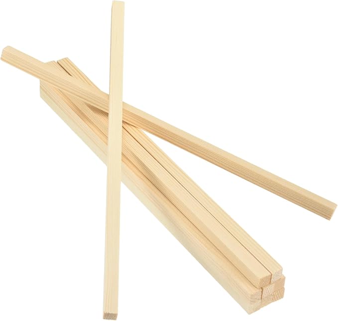 MECCANIXITY 10Pcs Wood Strips Slats, 11/32" x 3/8" x 12" Thin Wood Sticks Flat