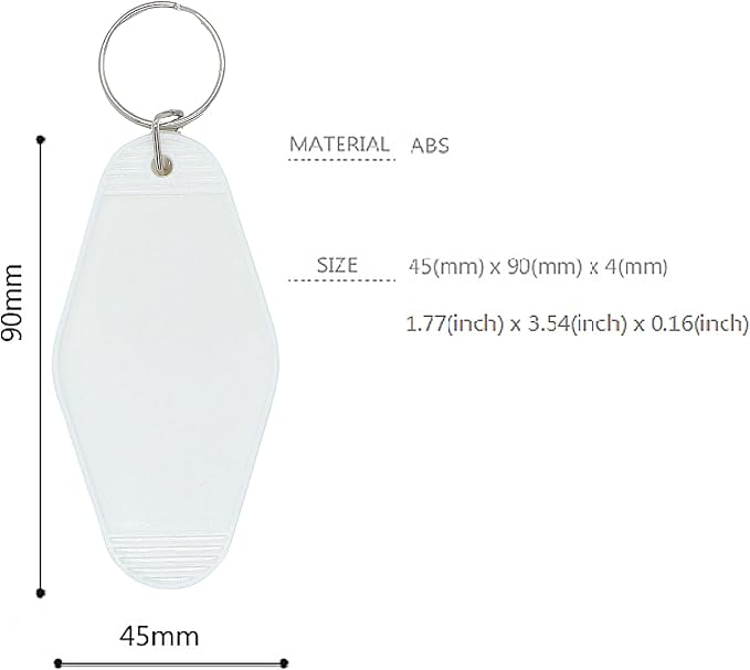 10pcs Blank Hotel Keychains Bulk Vintage Motel Keychain Vinyl HTV printing