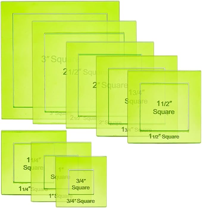 BENECREAT 16 Pcs Square Quilting Template, Acrylic Intricate Sewing Machine