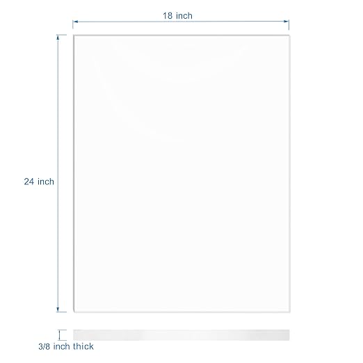 KAITELA Clear Acrylic Sheet 3/8" Thick Cast Plexiglass Piece 18" x 24" | 10mm