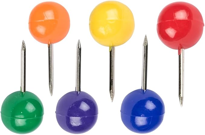JAM PAPER Colorful Push Pins