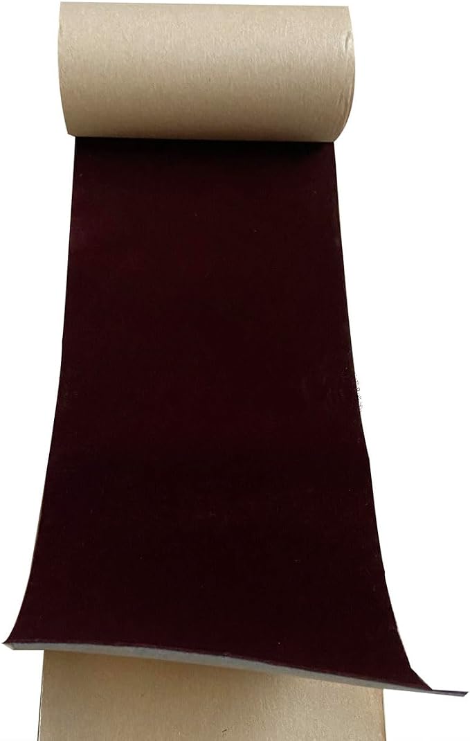 Adhesive Coffee Velvet Felt Fabric Liner, 4.7" x 98", Peel and Stick, Drawer