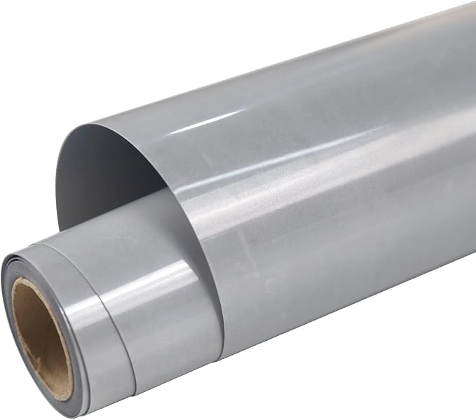 TUMIYA Heat Transfer Vinyl Reflective Light Gray HTV Roll, Reflective HTV Vinyl