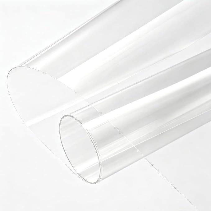 SHISU Clear Vinyl Fabric 0.3mm Thin Roll, Waterproof PVC Sheet | Flexible clear