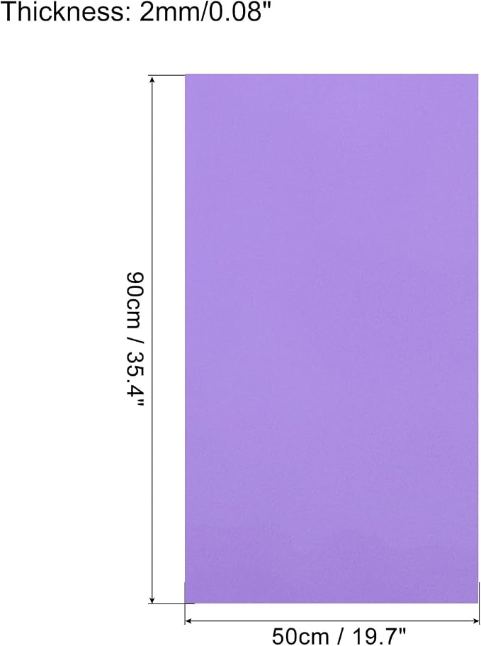 MECCANIXITY EVA Foam Sheets Light Purple 35.4 Inch x 19.7 Inch 2mm Thick Crafts