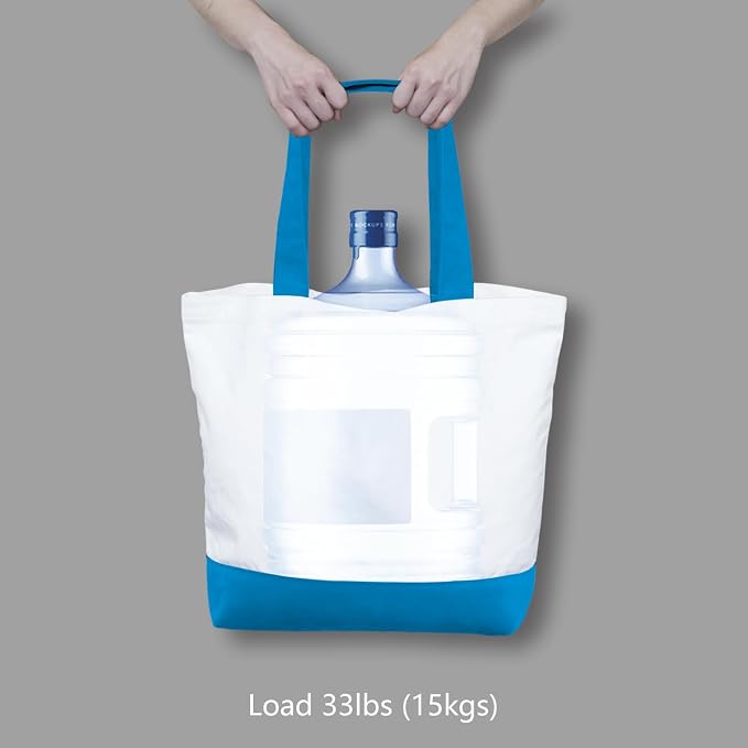 TOPDesign 3-Pack Super Strong Large 12oz Cotton Canvas Tote Bags, Reusable