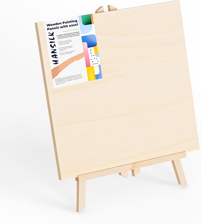 Wooden Canvas Panels with Easel Set – Complete Art Supplies