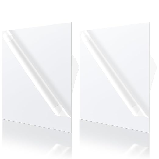 Outus 2 Pieces 1/16 Inch Thick White Acrylic Sheet 12 x 12 Inch White Acrylic