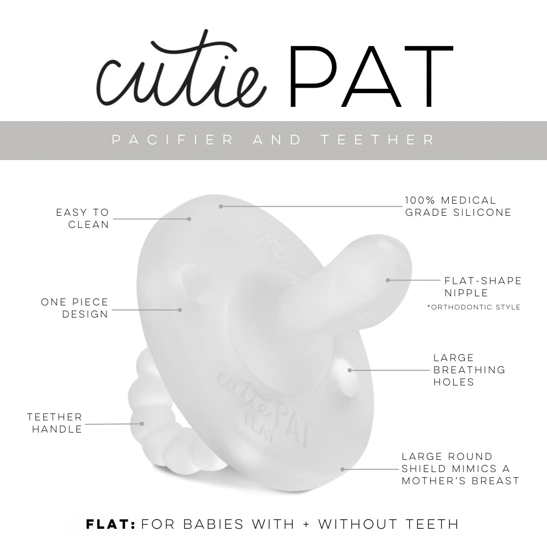 Ryan & Rose Cutie PAT Pacifier Teether (Flat, Clear)