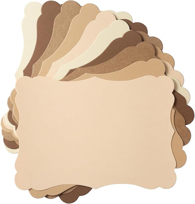 50 Pack Blank Kraft Greeting Cards, 5 Colors 5x7IN | Thick Cardstock Paper