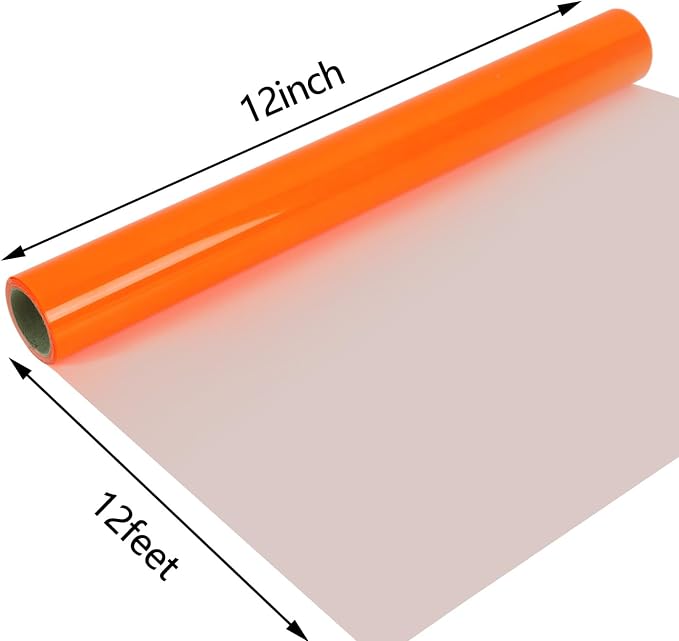 guangyintong Fluorescent Heat Transfer Vinyl Neon Orange HTV Rolls, HTV Vinyl