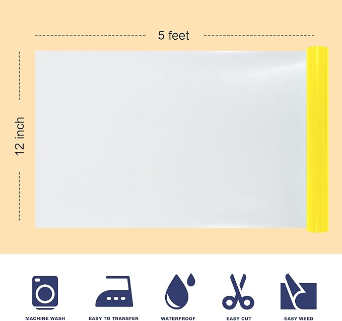 Puff Heat Transfer Vinyl, 12in X 5ft Iron on