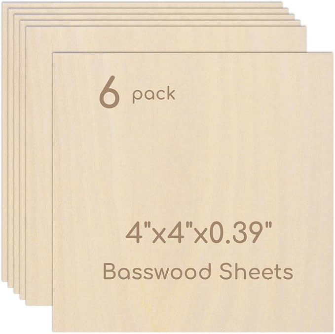 6 Pack Plywood Sheets, Unfinished Wood Boards Blanks