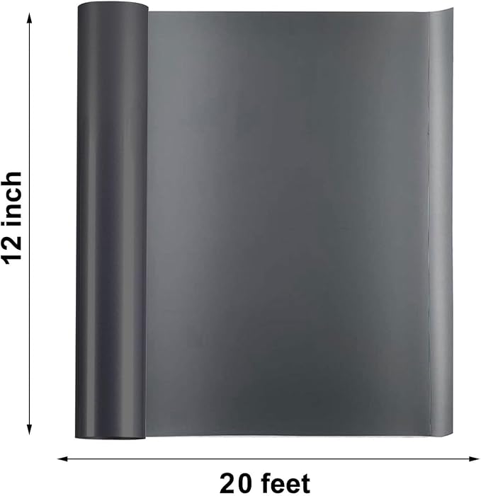 FUNKAKA Heat Transfer Vinyl Reflective Black HTV Roll, Reflective HTV Vinyl