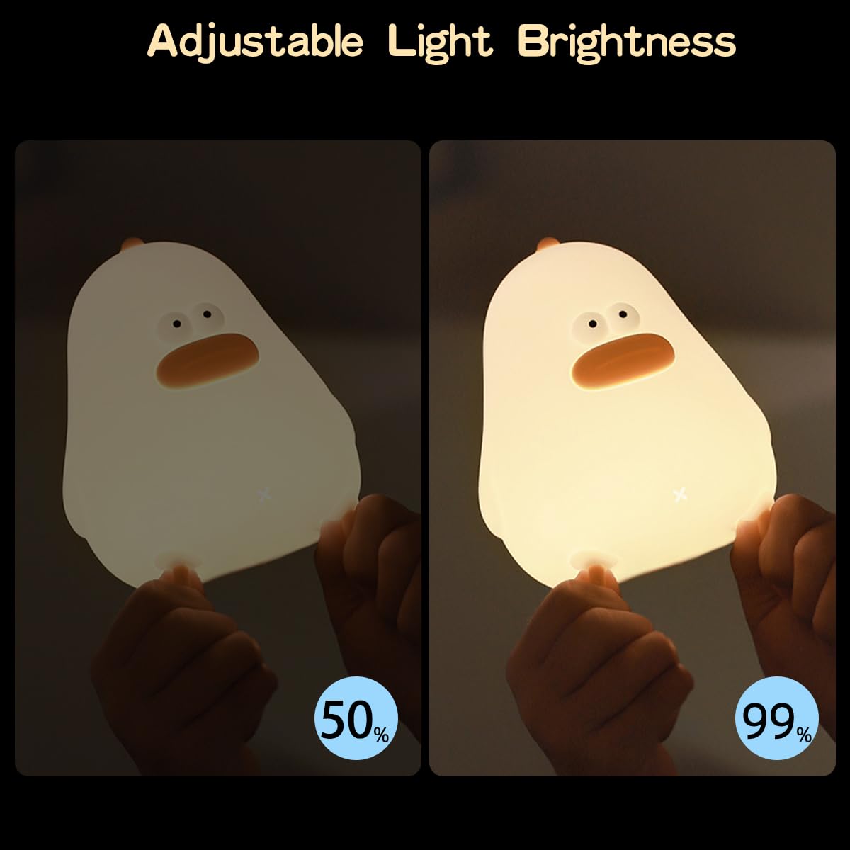 Night Light for Kids, Cute Silicone Nursery Chick Lamp for Baby and Toddler, Animal Night Light for Boys and Girls, Squishy Bedside Lamp for Kids Room