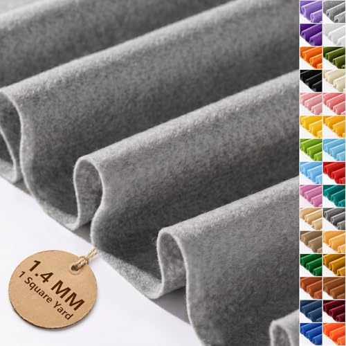 Dark Gray Felt Fabric 36'' X 36'', 1.4mm Large Felt Sheets Soft Durable Crafts