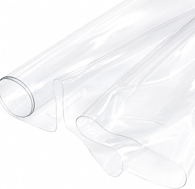 SHISU Clear TPU Vinyl Fabric 8 Mil, Waterproof Sewing Sheet | Transparent TPU