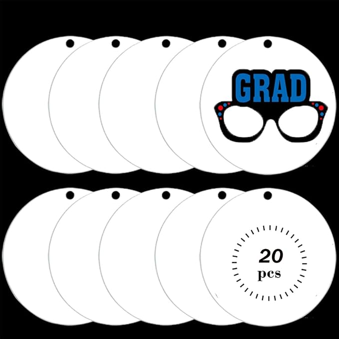 20 Pieces 4Inch Acrylic Keychain Blanks White Acrylic Ornament Blank Bulk