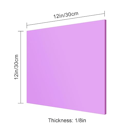 12x12 Inches Purple Mirror Acrylic Sheet – 2 Pcs Reflective Acrylic Panel