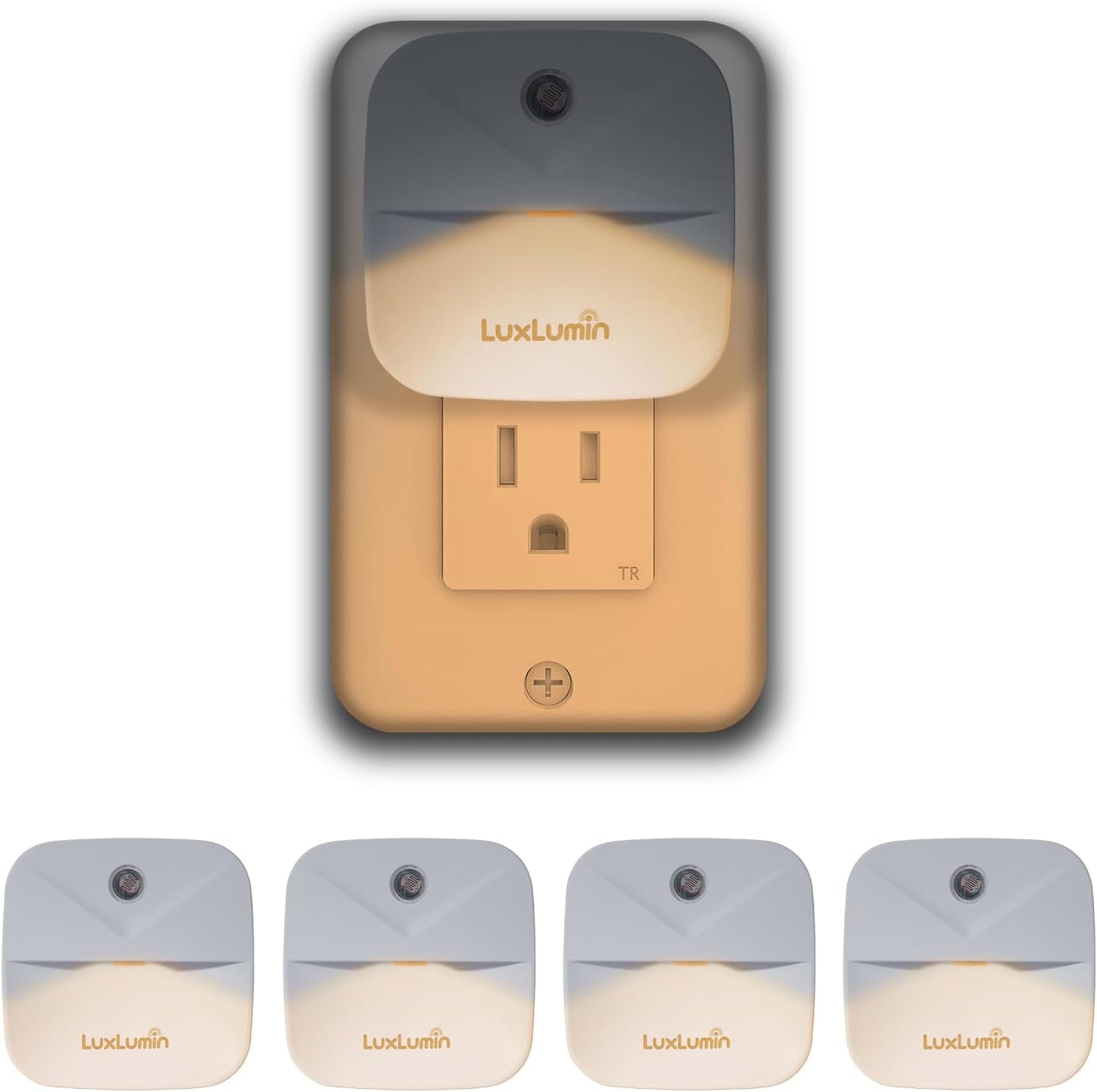LED Night Light Plug into Wall with Smart Dusk to Dawn Sensor, Automatically Turn on and Off,Night Light for Kids,Bedroom,Bathroom,Stairs,Warm White, 4 Packs