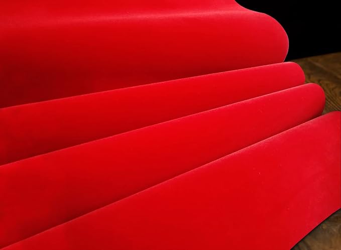Red Self Adhesive Velvet Fabric Sticky Felt Sheets