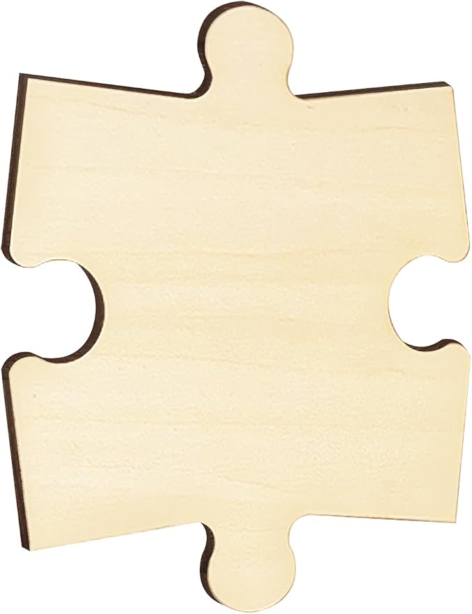 50 Piece Blank Wooden Puzzle Jumbo Size, Each Piece 4x3.2 Inches | Wooden Blank