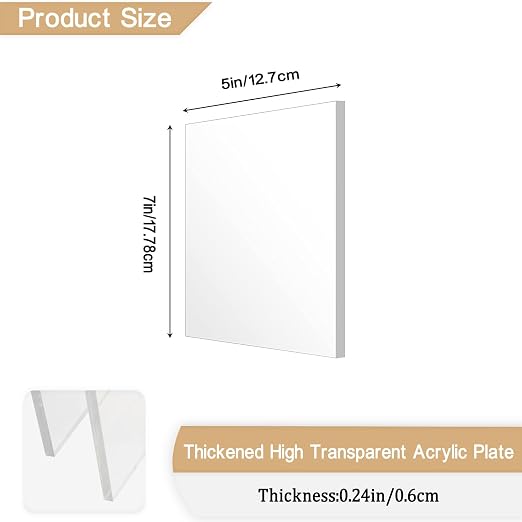 Clear Acrylic Sheet Plexiglass, 1/4" Thick Cast Acrylic Glass Sheet, Plexiglass