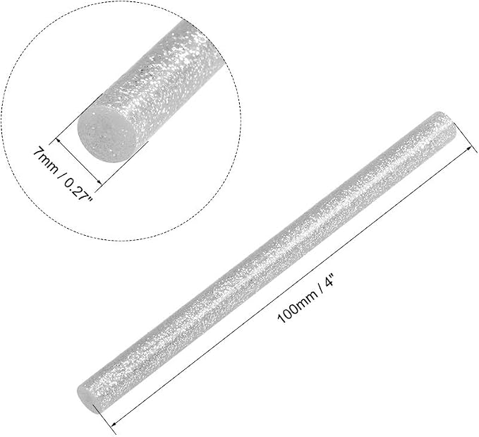 uxcell Mini Hot Glue Sticks for Glue Gun 0.27-inch x 4-inch Silver Grey Glitter