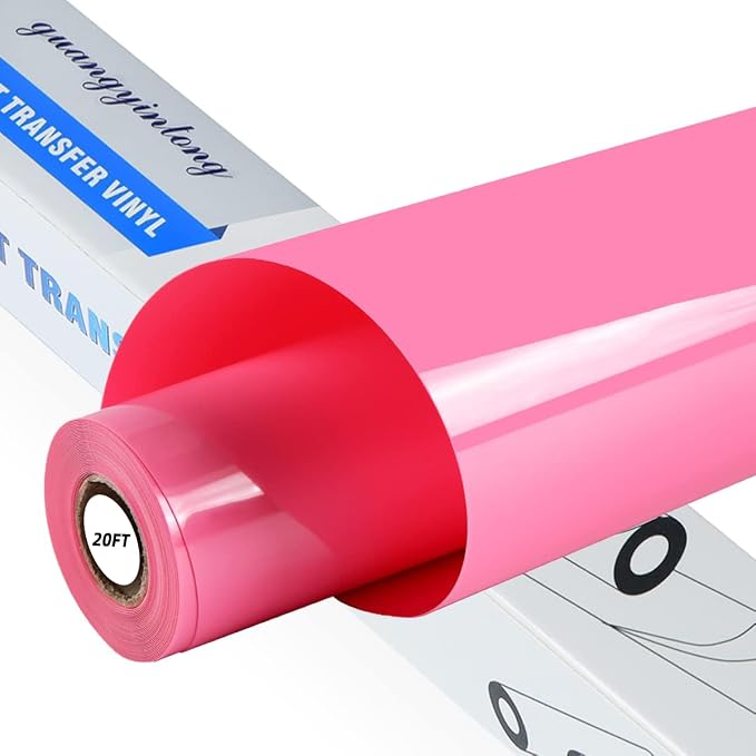 guangyintong Heat Transfer Vinyl Pink HTV Rolls, Glossy Surface HTV Vinyl