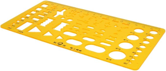 Utoolmart Drafting Templates Geometric Drawing Template Measuring Ruler Yellow