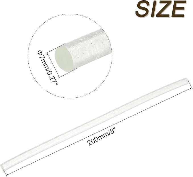 uxcell Mini Hot Glue Sticks for Glue Gun 7mm x 200mm Glitter Transparent White
