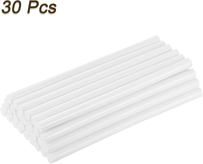 uxcell 30pcs Full Size Hot Glue Gun Sticks 8-inch x 0.43-inch High Sticky Large