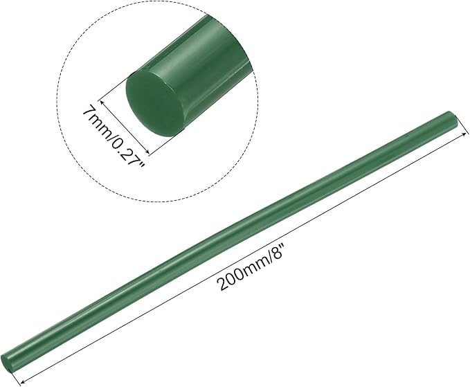 uxcell Mini Hot Glue Sticks for Glue Gun 7mm x 200mm Dark Green 12pcs