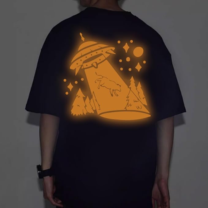 guangyintong Glow in The Dark Heat Transfer Vinyl Rolls, PU Elastic HTV Vinyl