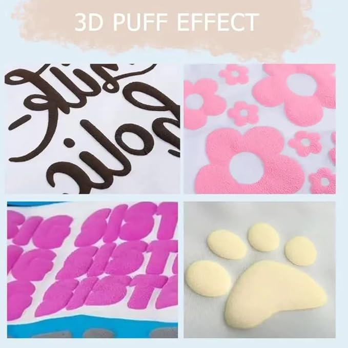 HTVRONT Puff Vinyl Heat Transfer, Cream Puff HTV, Iron on Vinyl