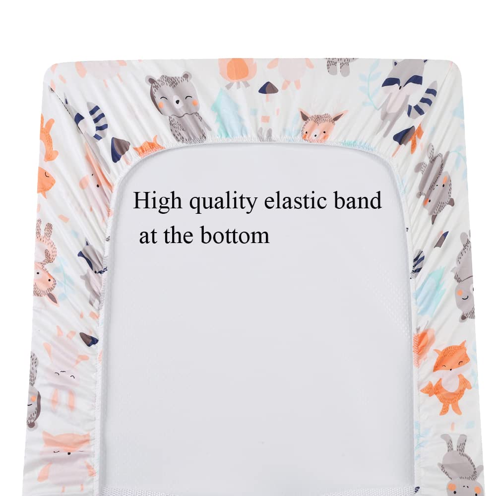 Changing Pad Cover Set 3 Pack Jersey Knit Ultra Soft for Baby Boys Girls Elephant Tiger/Fox/Grey