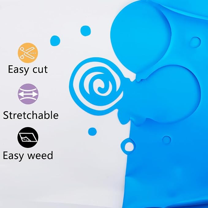 guangyintong Heat Transfer Vinyl Lake Blue HTV Rolls, Matte Surface PU Material